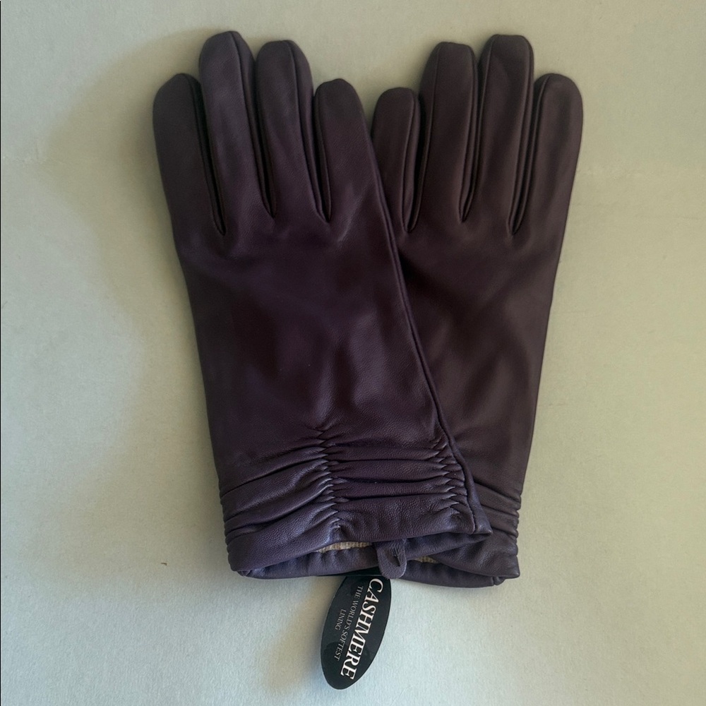 Purple Leather Gloves